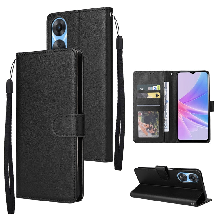 For OPPO A58 / A78 3 Card Slots Multifunctional Leather Phone Case