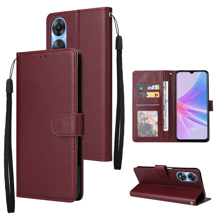 For OPPO A58 / A78 3 Card Slots Multifunctional Leather Phone Case