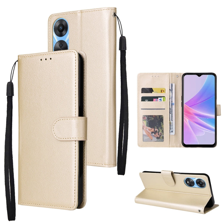 For OPPO A58 / A78 3 Card Slots Multifunctional Leather Phone Case