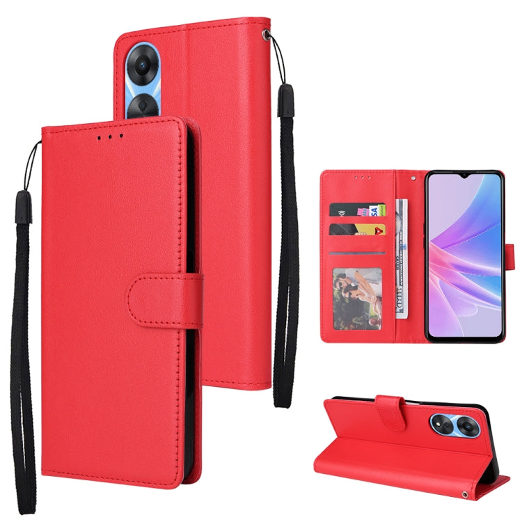 For OPPO A58 / A78 3 Card Slots Multifunctional Leather Phone Case