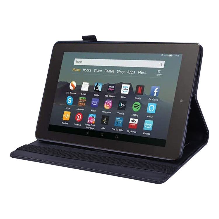 For Amazon Kindle Fire 7 2022 Calf Texture Embossed Flip Leather Tablet Case