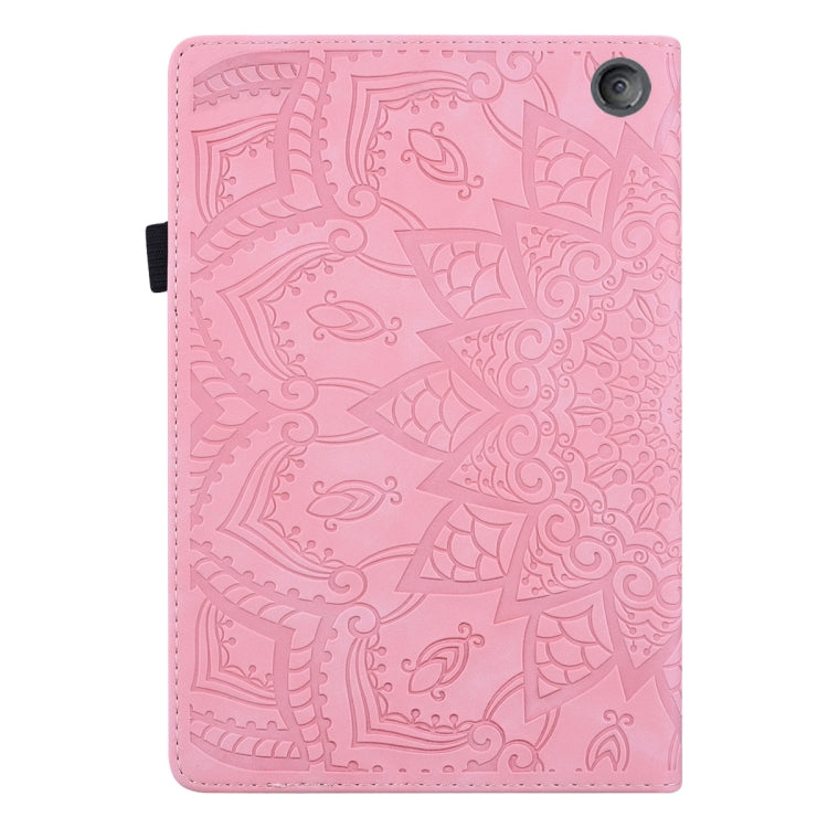 For Amazon Kindle Fire 7 2022 Calf Texture Embossed Flip Leather Tablet Case