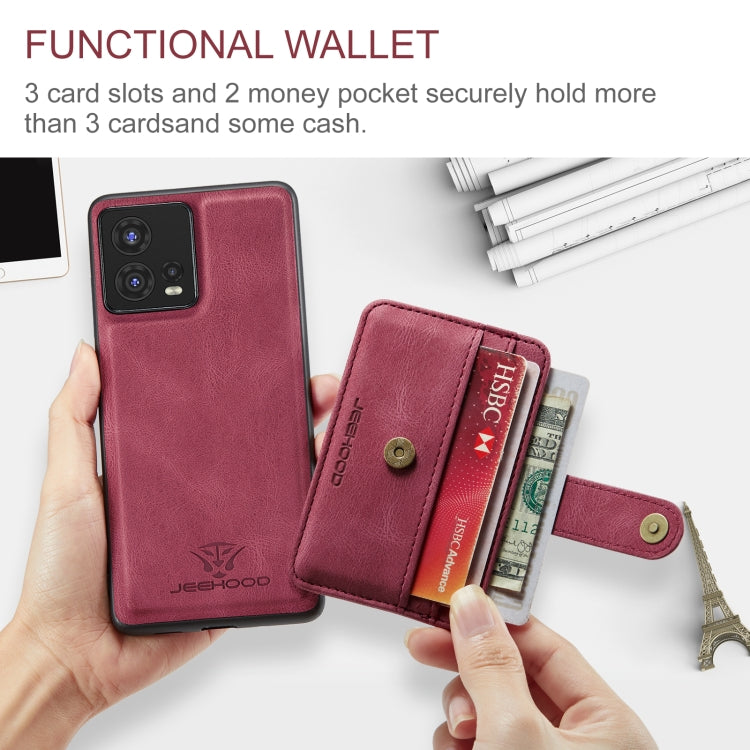 For Motorola Moto S30 Pro JEEHOOD RFID Blocking Anti-Theft Magnetic PU Phone Case