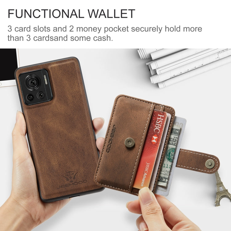 For Motorola Moto X30 Pro JEEHOOD RFID Blocking Anti-Theft Magnetic PU Phone Case