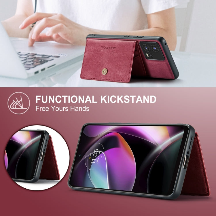 For Motorola Moto S30 Pro JEEHOOD Retro Magnetic Detachable Protective Phone Case with Wallet & Card Slot