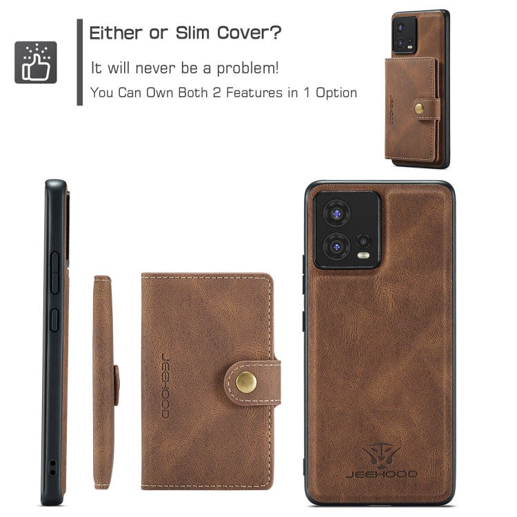 For Motorola Moto S30 Pro JEEHOOD Retro Magnetic Detachable Protective Phone Case with Wallet & Card Slot