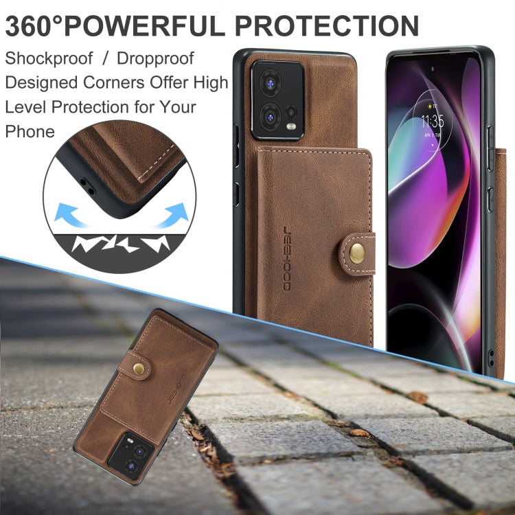 For Motorola Moto S30 Pro JEEHOOD Retro Magnetic Detachable Protective Phone Case with Wallet & Card Slot