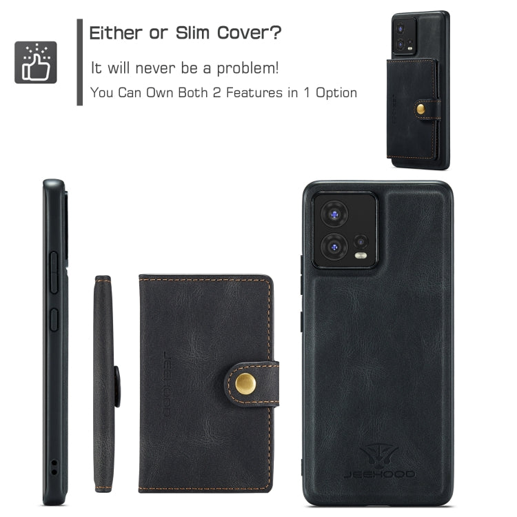 For Motorola Moto S30 Pro JEEHOOD Retro Magnetic Detachable Protective Phone Case with Wallet & Card Slot