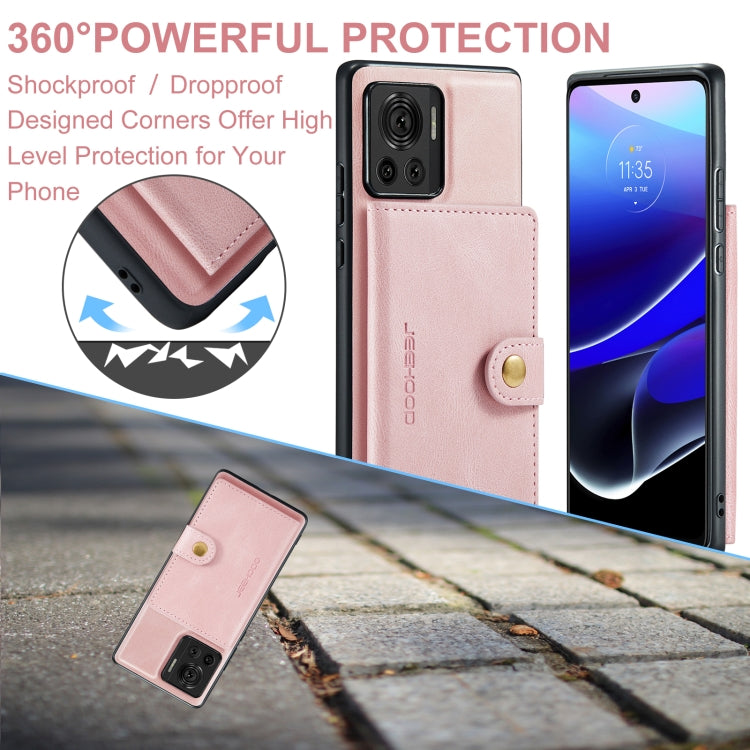 For Motorola Moto X30 Pro JEEHOOD Retro Magnetic Detachable Protective Phone Case with Wallet & Card Slot