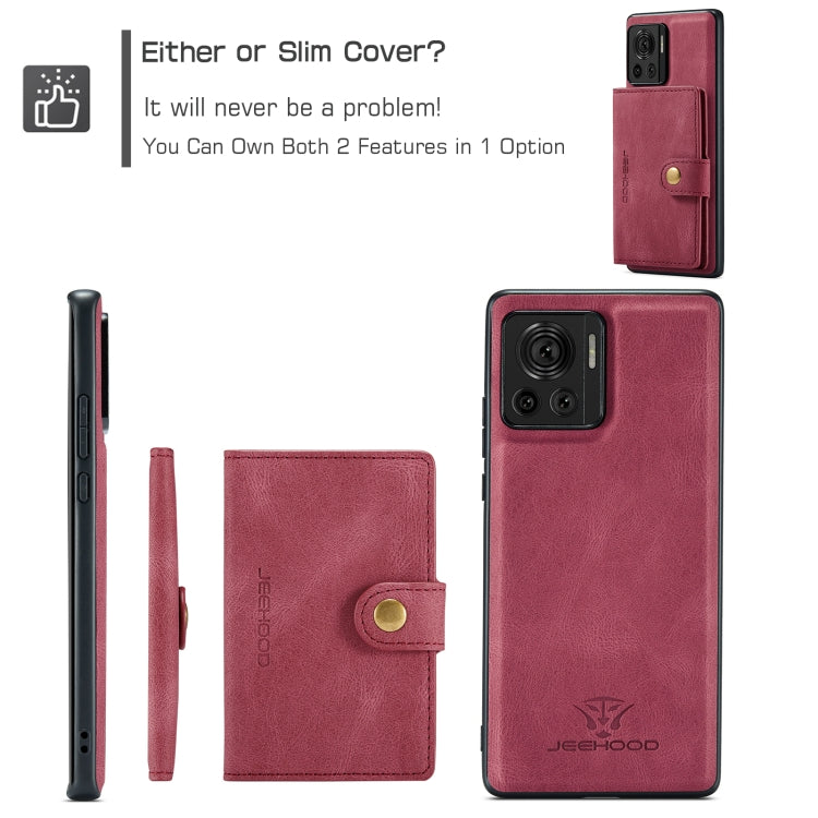 For Motorola Moto X30 Pro JEEHOOD Retro Magnetic Detachable Protective Phone Case with Wallet & Card Slot