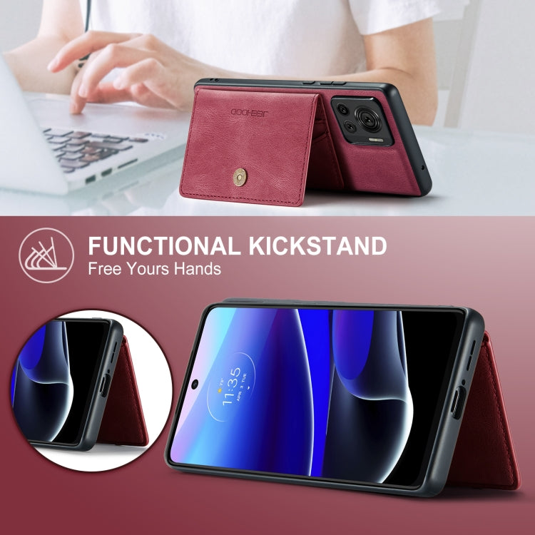 For Motorola Moto X30 Pro JEEHOOD Retro Magnetic Detachable Protective Phone Case with Wallet & Card Slot