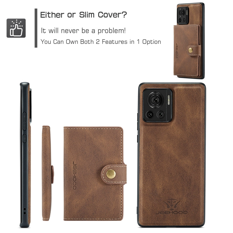 For Motorola Moto X30 Pro JEEHOOD Retro Magnetic Detachable Protective Phone Case with Wallet & Card Slot