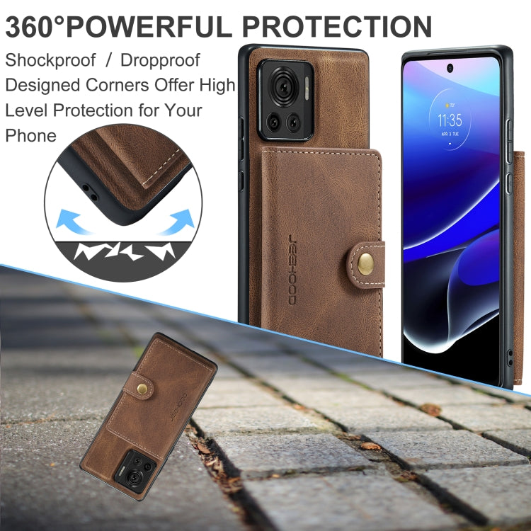 For Motorola Moto X30 Pro JEEHOOD Retro Magnetic Detachable Protective Phone Case with Wallet & Card Slot
