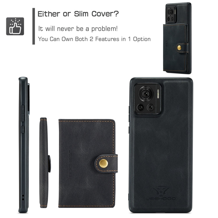 For Motorola Moto X30 Pro JEEHOOD Retro Magnetic Detachable Protective Phone Case with Wallet & Card Slot