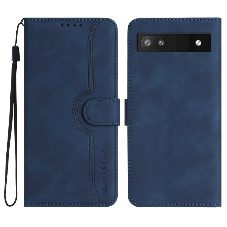 For Google Pixel 6a Heart Pattern Skin Feel Leather Phone Case