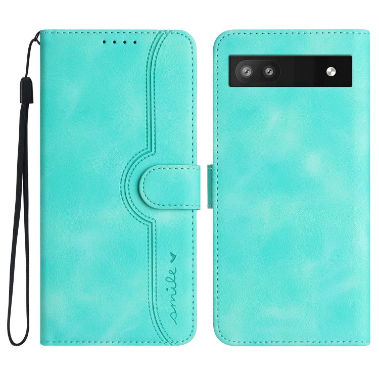 For Google Pixel 6a Heart Pattern Skin Feel Leather Phone Case