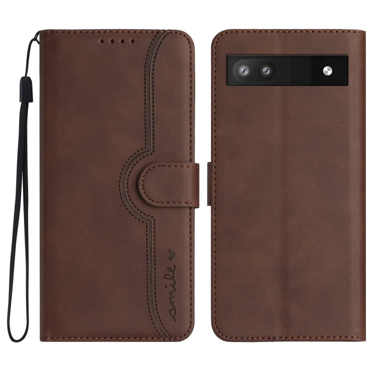 For Google Pixel 6a Heart Pattern Skin Feel Leather Phone Case