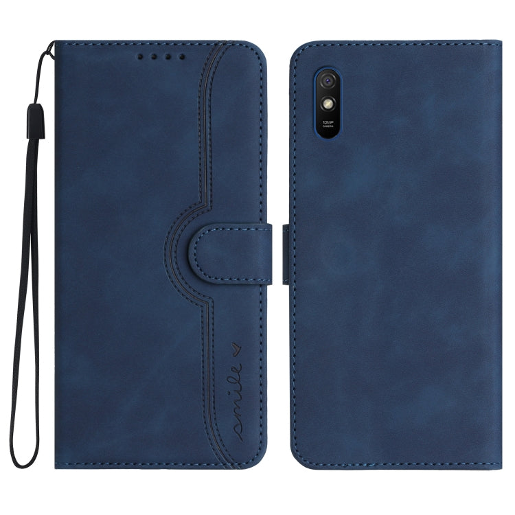 For Xiaomi Redmi 9A/9AT/9i Heart Pattern Skin Feel Leather Phone Case