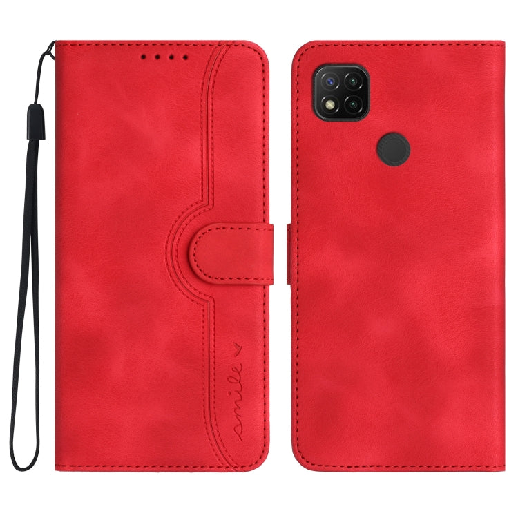For Xiaomi Redmi 9C/9C NFC/Poco C3 Heart Pattern Skin Feel Leather Phone Case
