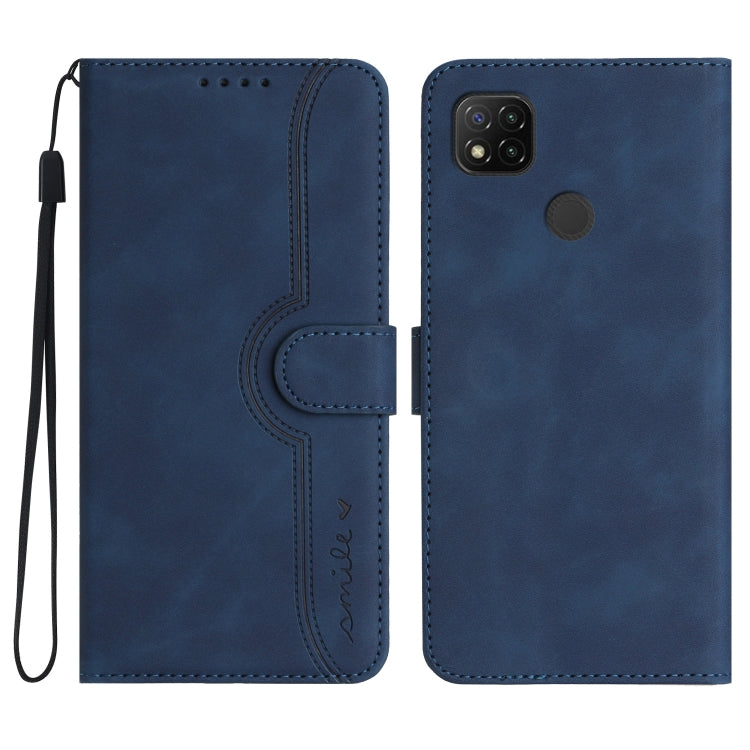 For Xiaomi Redmi 9C/9C NFC/Poco C3 Heart Pattern Skin Feel Leather Phone Case