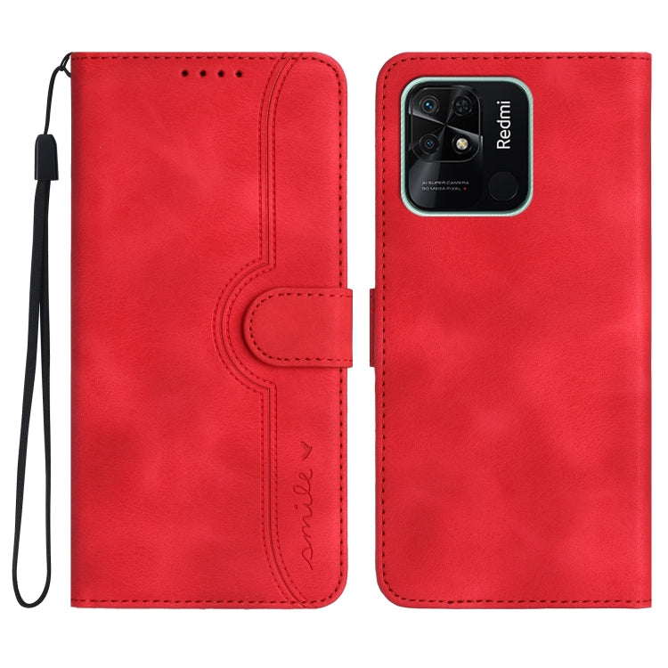 For Xiaomi Redmi 10C 4G Global/10 India/10 Power Heart Pattern Skin Feel Leather Phone Case