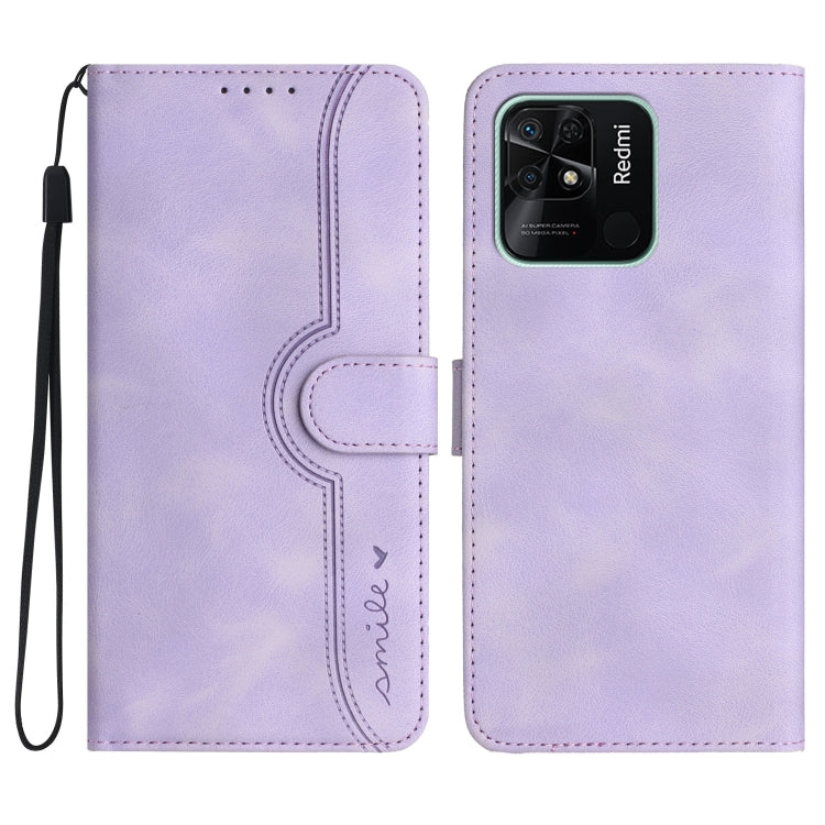 For Xiaomi Redmi 10C 4G Global/10 India/10 Power Heart Pattern Skin Feel Leather Phone Case
