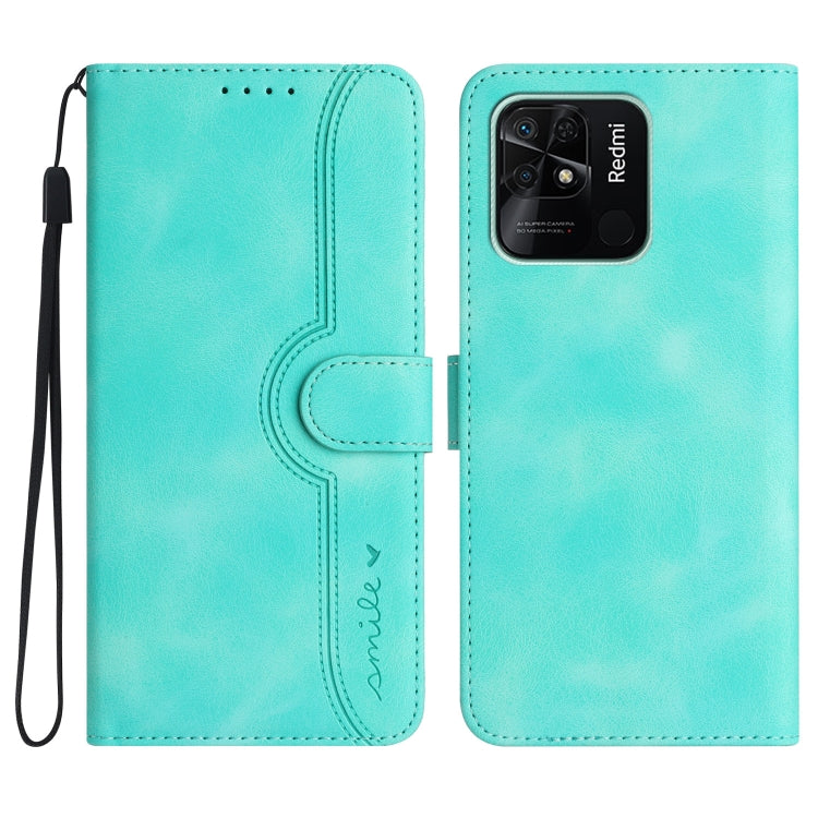 For Xiaomi Redmi 10C 4G Global/10 India/10 Power Heart Pattern Skin Feel Leather Phone Case