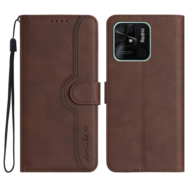 For Xiaomi Redmi 10C 4G Global/10 India/10 Power Heart Pattern Skin Feel Leather Phone Case