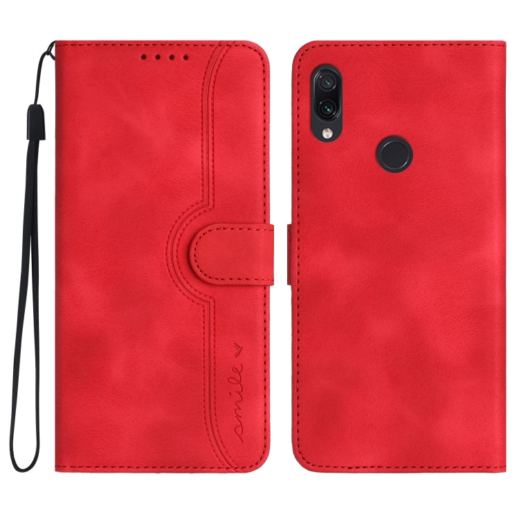 For Xiaomi Redmi Note 7 Heart Pattern Skin Feel Leather Phone Case