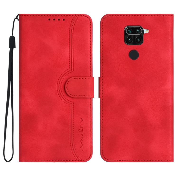 For Xiaomi Redmi Note 9 4G Global/10X 4G Heart Pattern Skin Feel Leather Phone Case