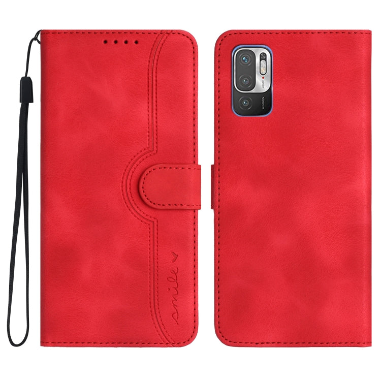 For Xiaomi Redmi Note 10 5G Heart Pattern Skin Feel Leather Phone Case