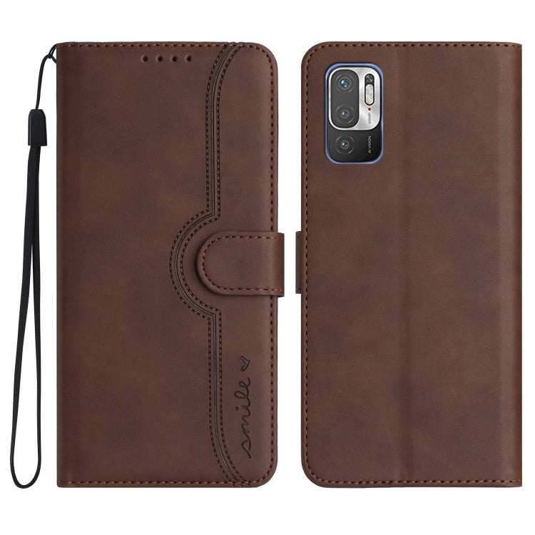 For Xiaomi Redmi Note 10 5G Heart Pattern Skin Feel Leather Phone Case