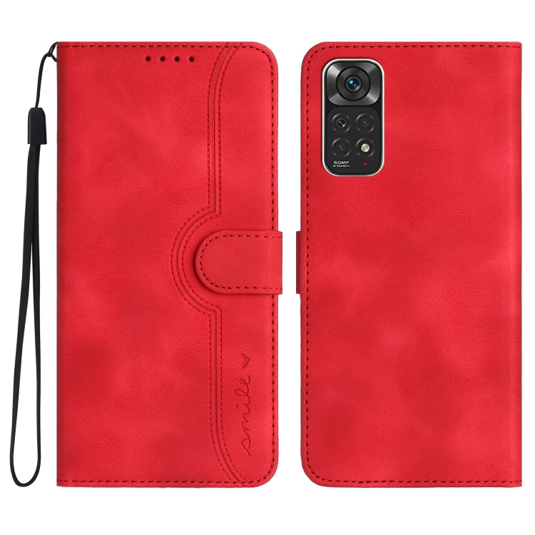 For Xiaomi Redmi Note 11 4G Global/Note 11S Heart Pattern Skin Feel Leather Phone Case