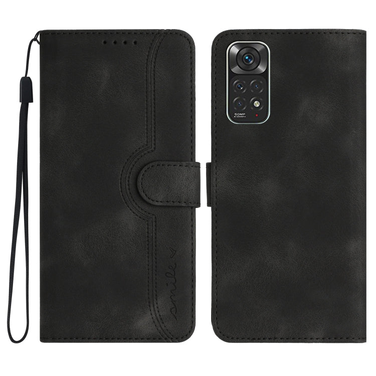 For Xiaomi Redmi Note 11 4G Global/Note 11S Heart Pattern Skin Feel Leather Phone Case
