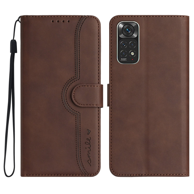 For Xiaomi Redmi Note 11 4G Global/Note 11S Heart Pattern Skin Feel Leather Phone Case