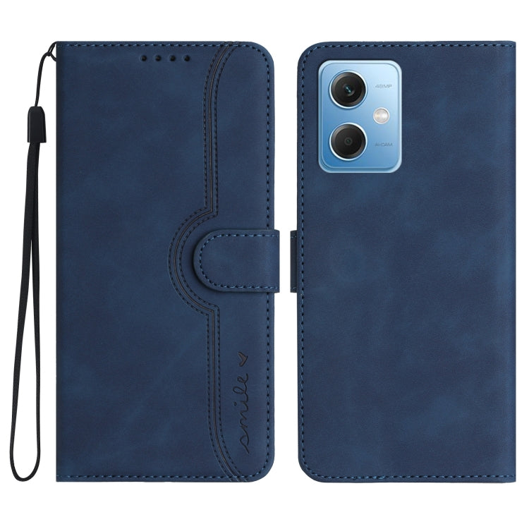 For Xiaomi Redmi Note 12 5G Heart Pattern Skin Feel Leather Phone Case