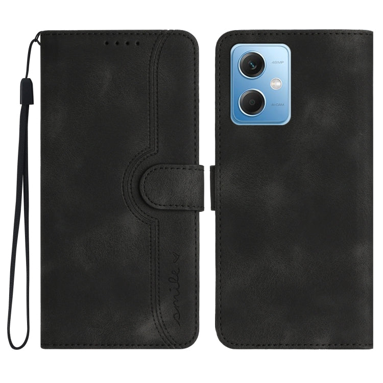 For Xiaomi Redmi Note 12 5G Heart Pattern Skin Feel Leather Phone Case