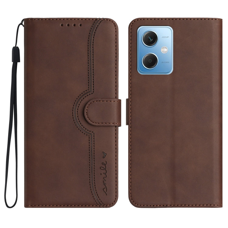 For Xiaomi Redmi Note 12 5G Heart Pattern Skin Feel Leather Phone Case