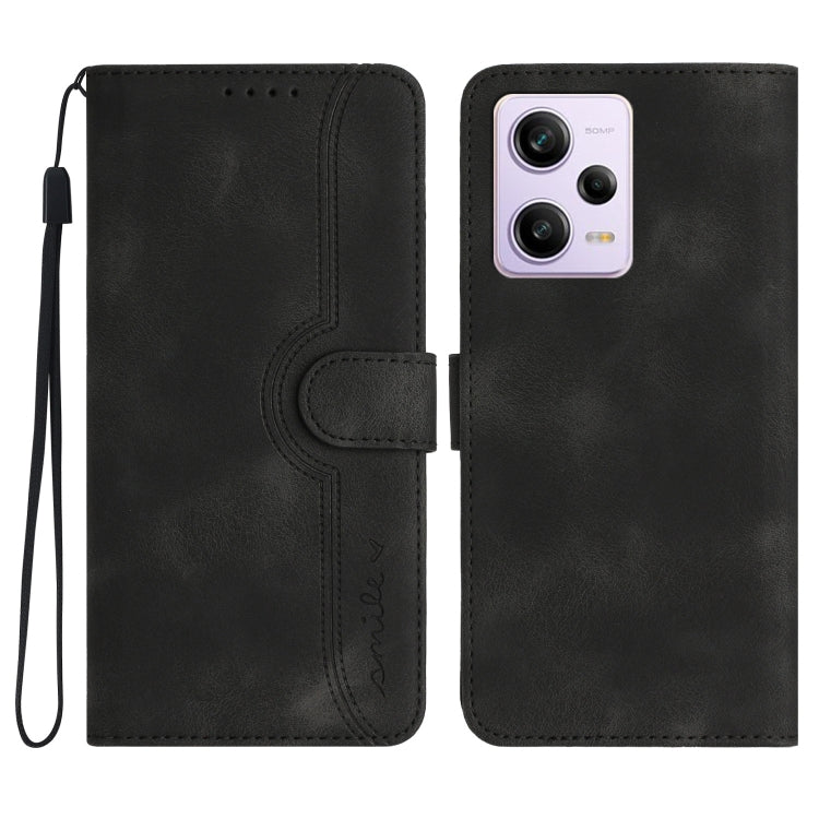 For Xiaomi Redmi Note 12 Pro+ 5G Heart Pattern Skin Feel Leather Phone Case
