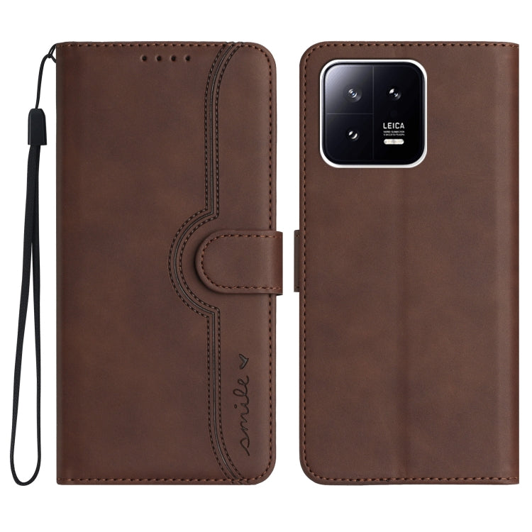 For Xiaomi 13 Pro Heart Pattern Skin Feel Leather Phone Case