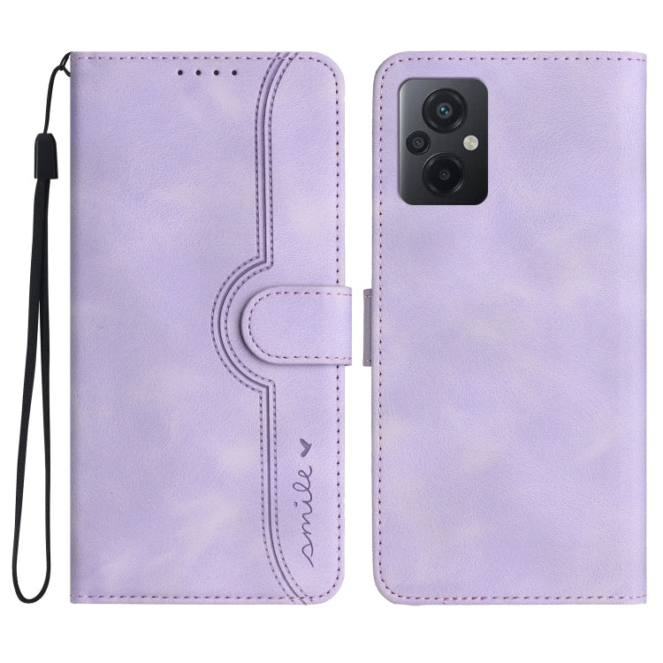 For Xiaomi Poco M5 Heart Pattern Skin Feel Leather Phone Case