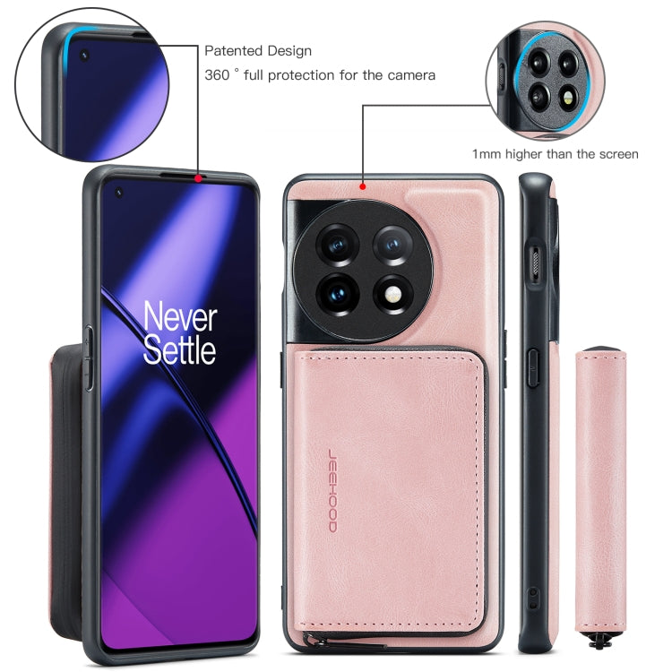 For OnePuls 11 JEEHOOD Magnetic Zipper Horizontal Flip Phone Leather Case