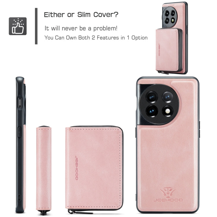 For OnePuls 11 JEEHOOD Magnetic Zipper Horizontal Flip Phone Leather Case