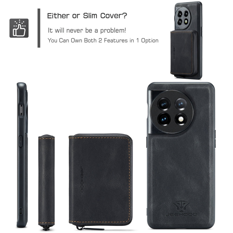 For OnePuls 11 JEEHOOD Magnetic Zipper Horizontal Flip Phone Leather Case