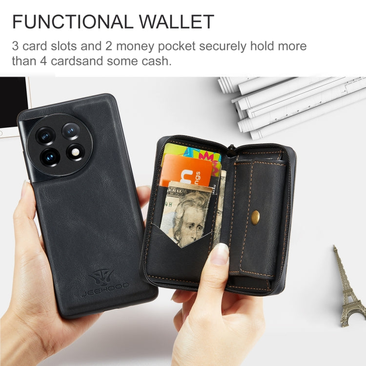 For OnePuls 11 JEEHOOD Magnetic Zipper Horizontal Flip Phone Leather Case