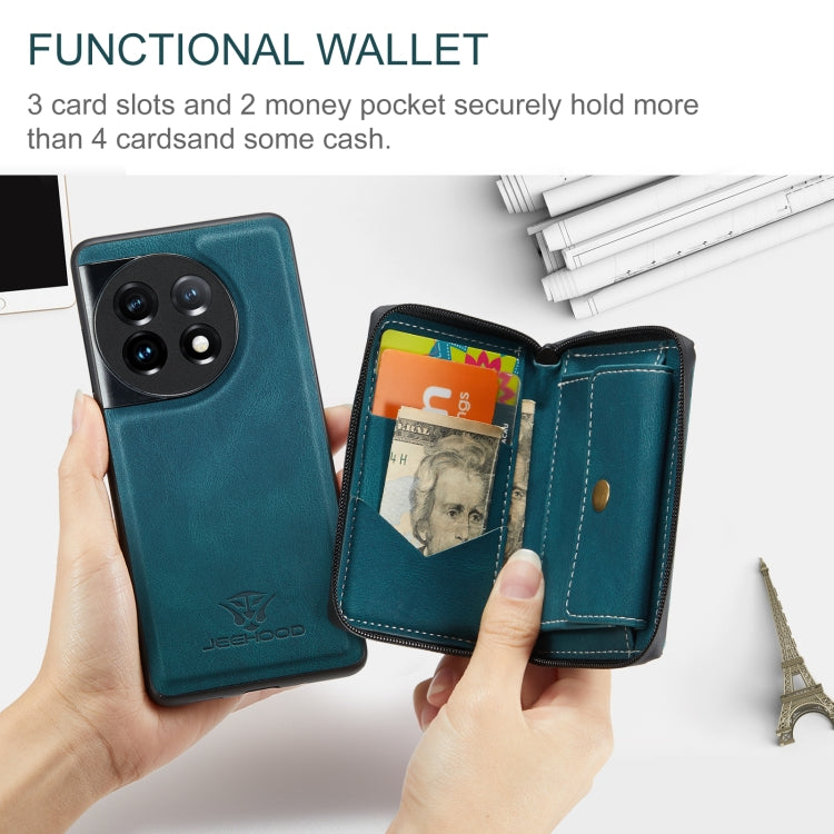 For OnePuls 11 JEEHOOD Magnetic Zipper Horizontal Flip Phone Leather Case