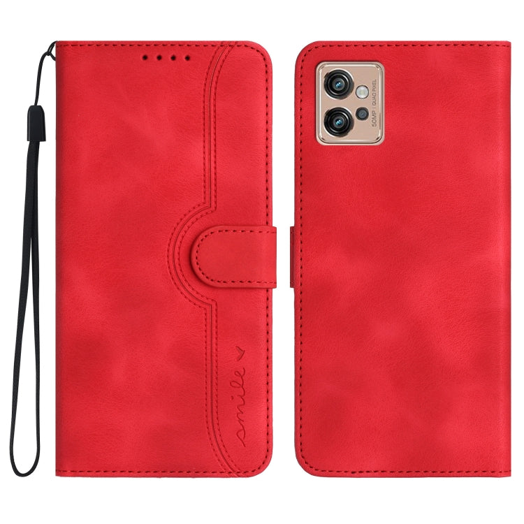For Motorola Moto G32 Heart Pattern Skin Feel Leather Phone Case