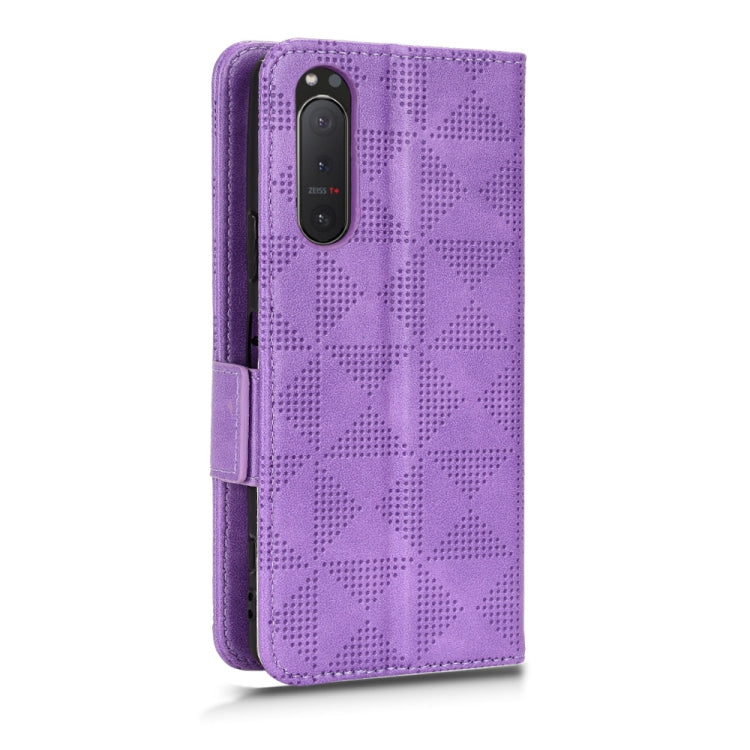 For Sony Xperia 5 II Symmetrical Triangle Leather Phone Case