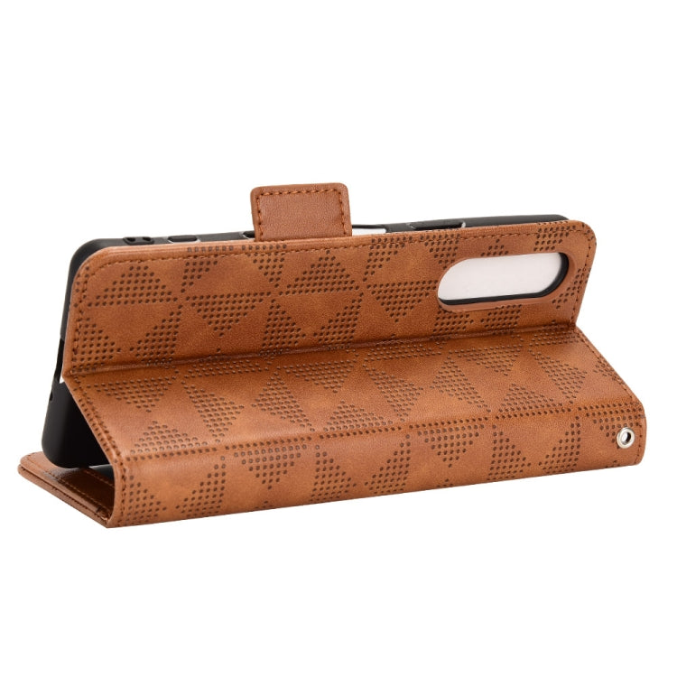 For Sony Xperia 5 II Symmetrical Triangle Leather Phone Case