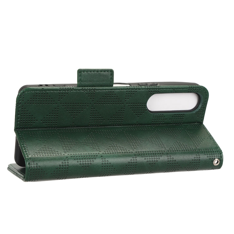 For Sony Xperia 5 IV Symmetrical Triangle Leather Phone Case